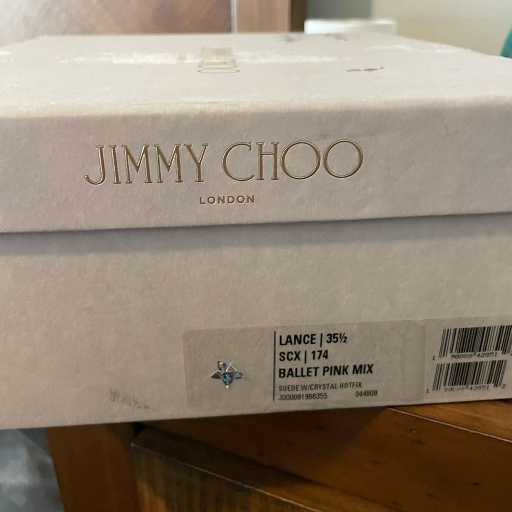 Worn 2x Jimmy Choo lance SCX |ballet pink mix | suede with crystal hotfix | 35.5